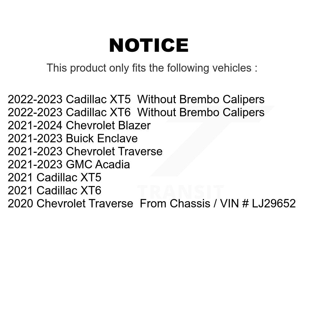 Ceramic Brake Pads Front Rear Kit For Chevrolet Traverse Blazer Cadillac GMC XT5