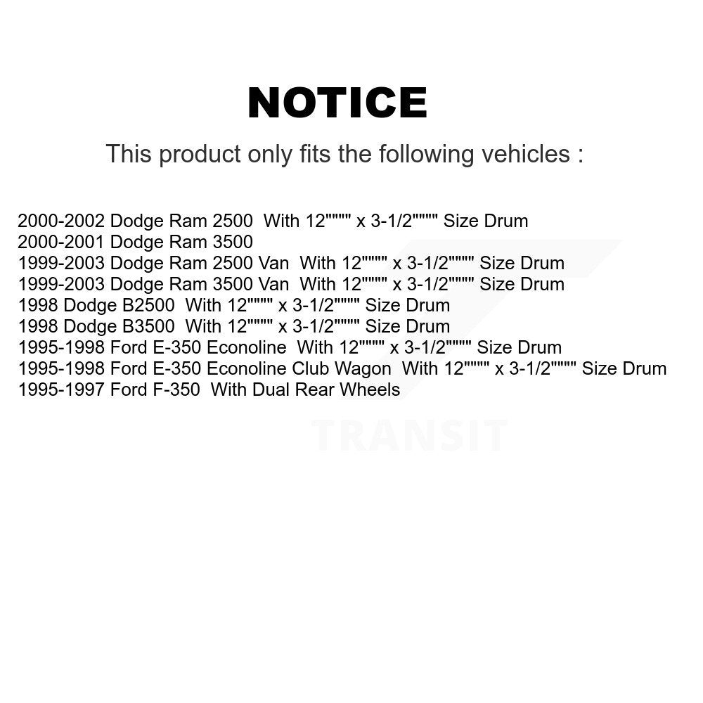 Ceramic Brake Pads Drum Shoes Front Rear Kit For Dodge Ram 2500 Ford F-350 E-350