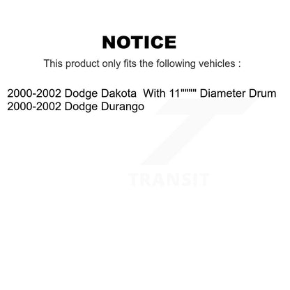 Ceramic Brake Pads & Drum Shoe Front Rear Kit For 2000-2002 Dodge Dakota Durango