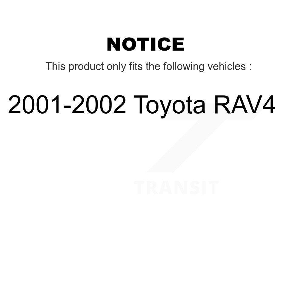 Ceramic Brake Pads And Drum Shoes Front Rear Kit For 2001-2002 Toyota RAV4