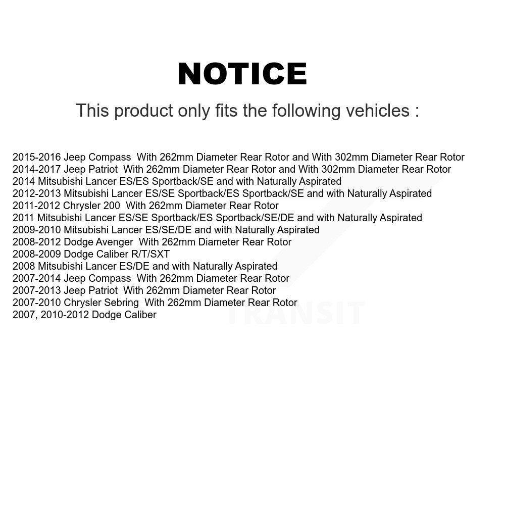 Ceramic Brake Pads Parking Shoe Front Rear Kit For Jeep Patriot Mitsubishi Dodge