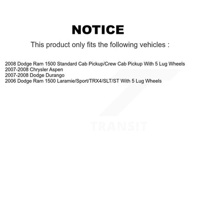 Ceramic Brake Pads Parking Shoe Front Rear Kit For Dodge Ram 1500 Chrysler Aspen
