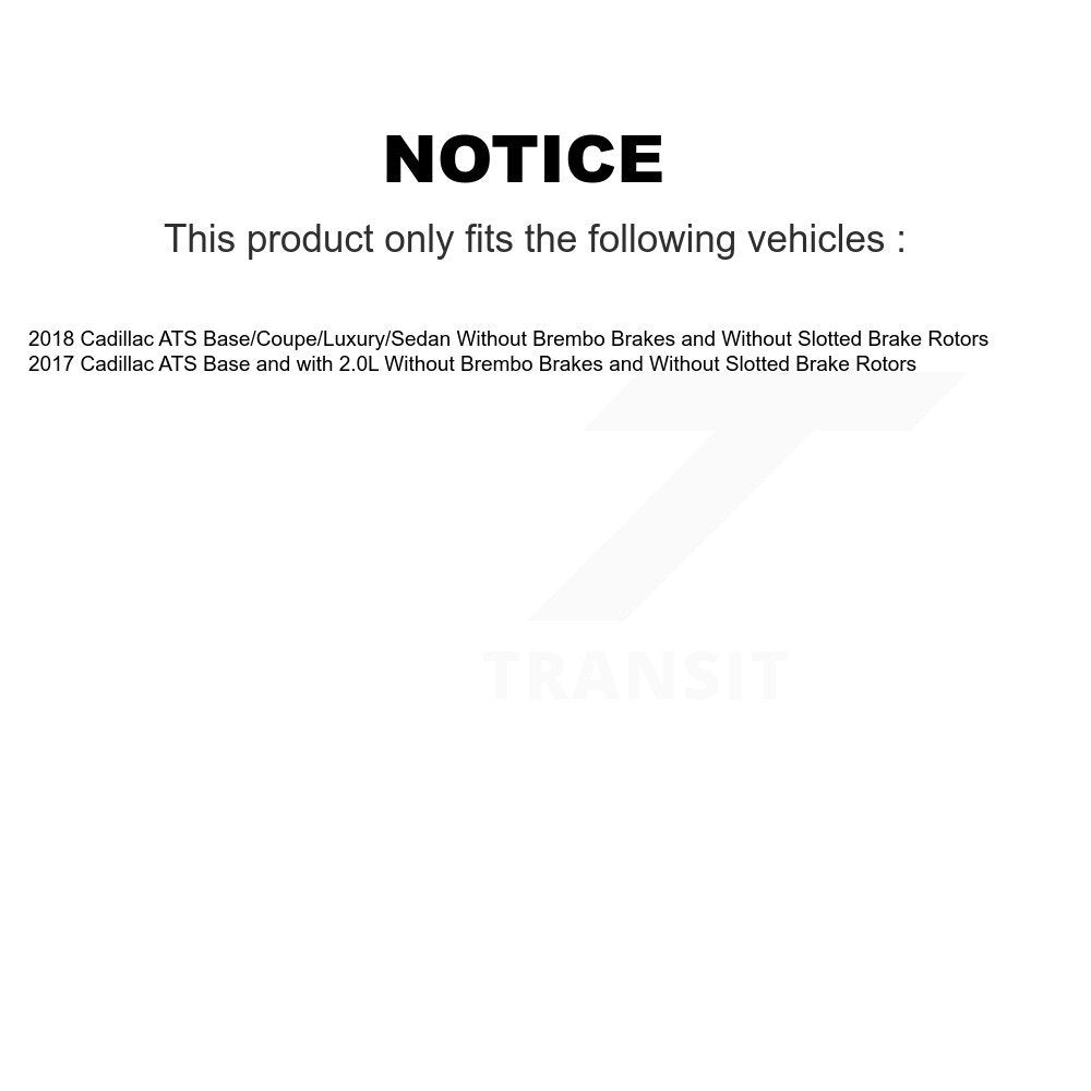 Ceramic Brake Pads And Parking Shoes Front Rear Kit For Cadillac ATS