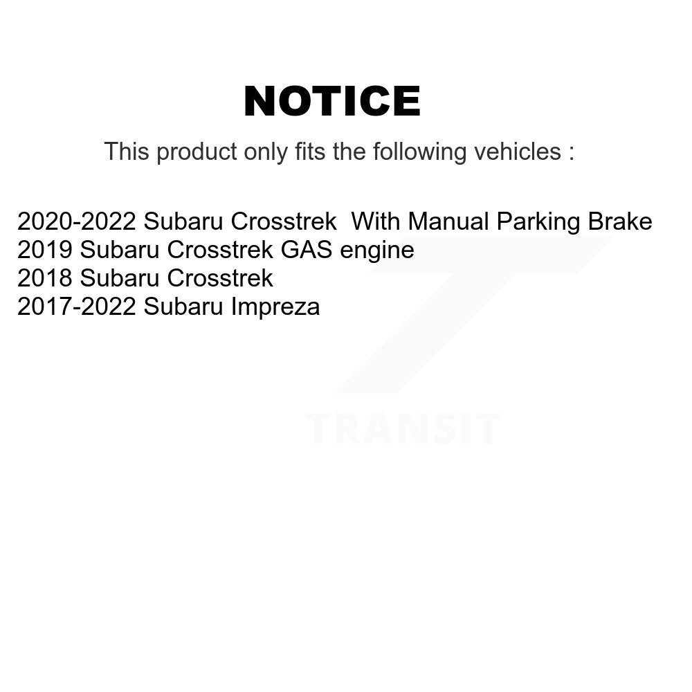 Ceramic Brake Pads And Parking Shoes Front Rear Kit For Subaru Crosstrek Impreza