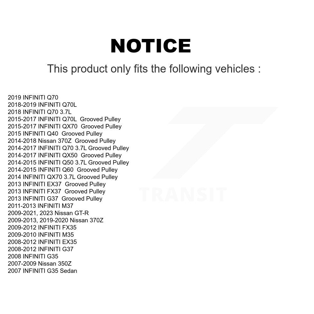 Accessory Drive Belt Idler Pulley KTP-89151 For INFINITI G37 Nissan QX50 Q50 G35