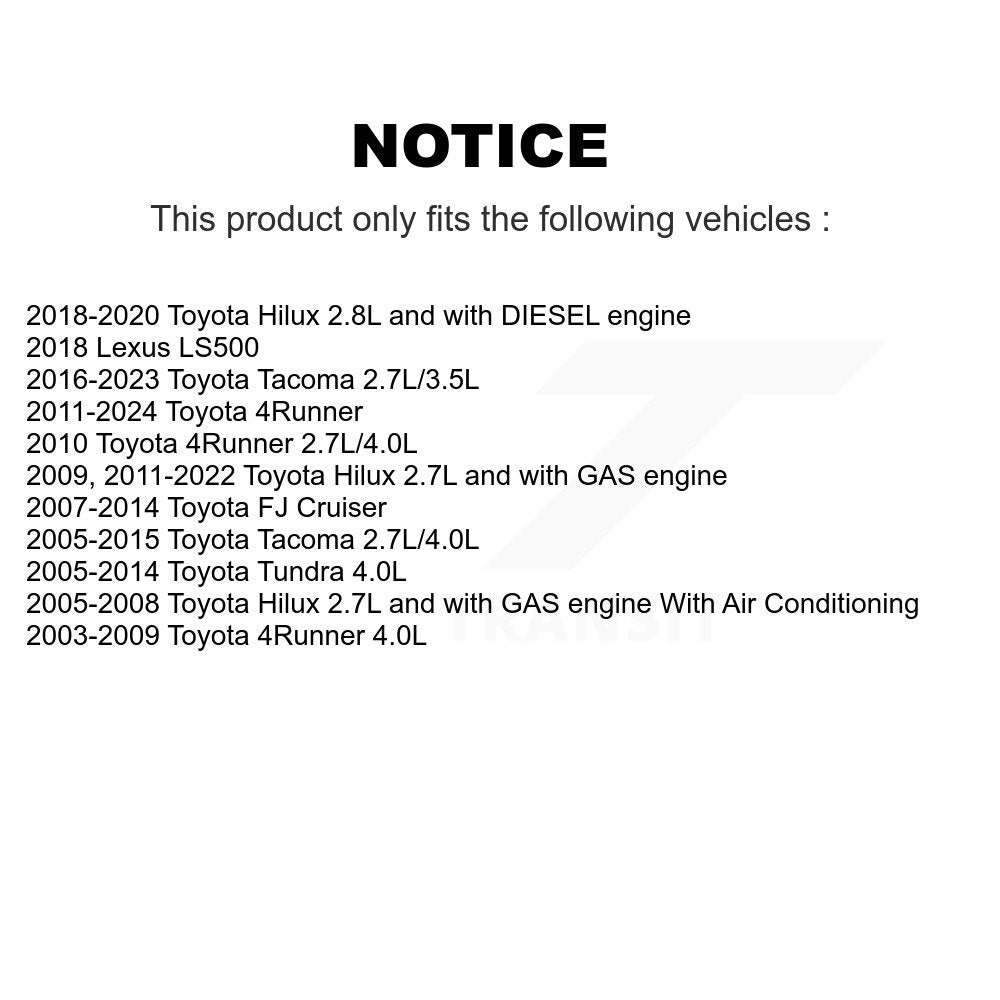 Accessory Drive Belt Idler Pulley KTP-89169 For Toyota Tacoma 4Runner Tundra FJ