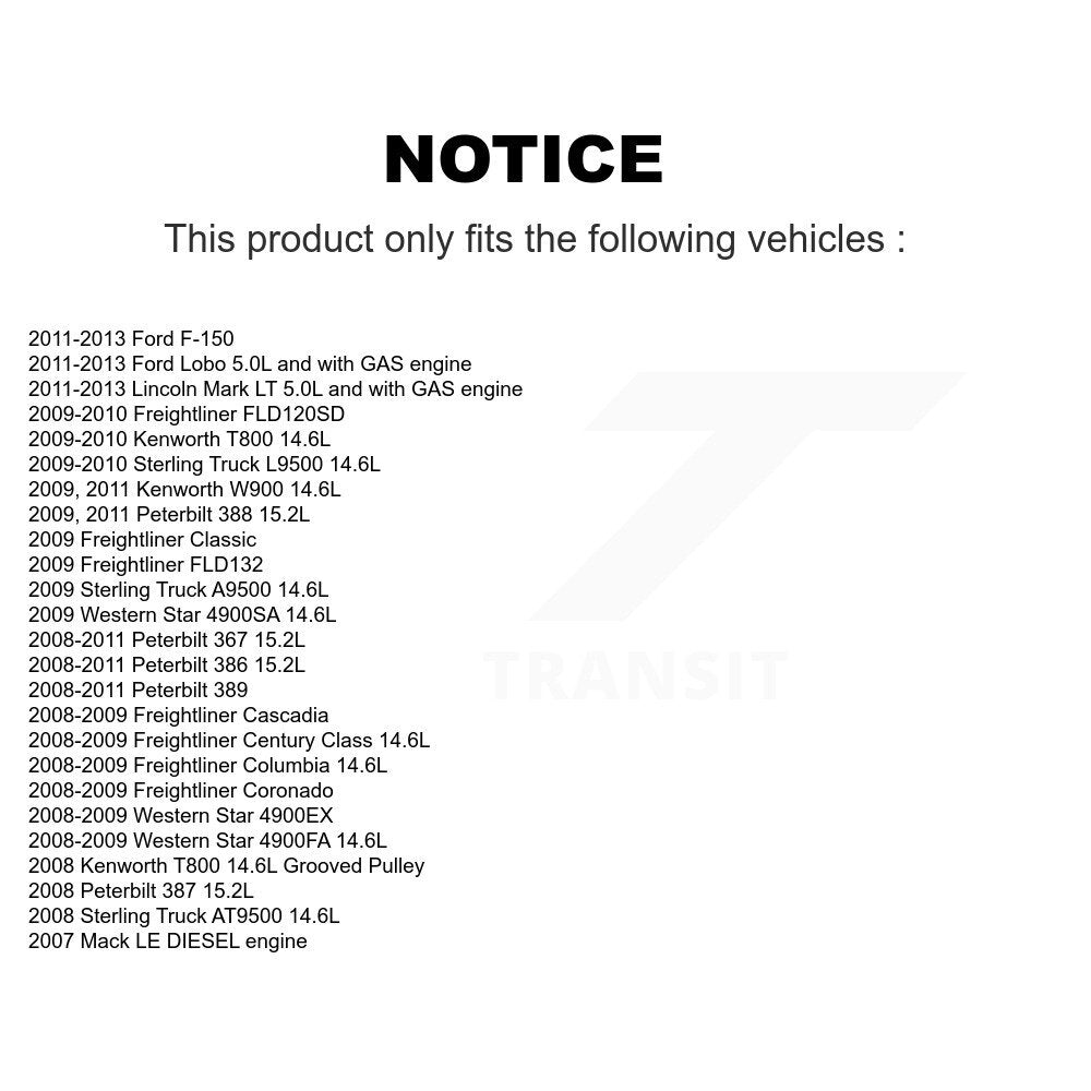 Accessory Drive Belt Idler Pulley KTP-89171 For Ford F-150 Peterbilt 367 Mack LE