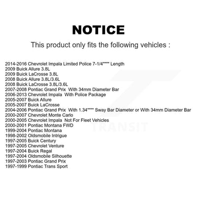 Suspension Control Arm Ball Joint Link Front Kit For Chevrolet Impala Buick Prix