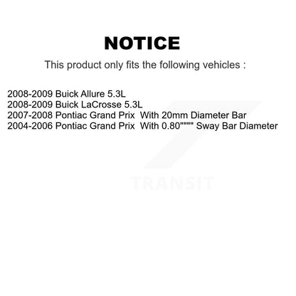 Control Arm & Ball Joint Tie Rod End Link Front Kit (8Pc) For Pontiac Grand Prix