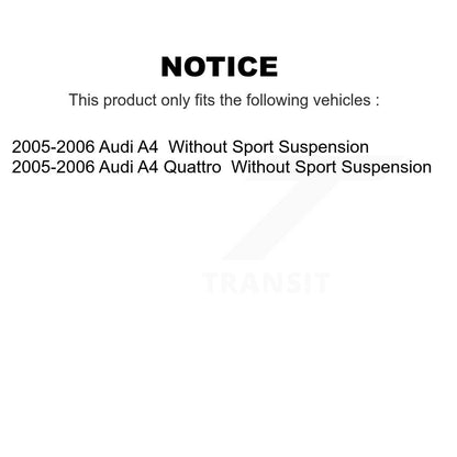 Control Arm And Ball Joint Tie Rod End Link Front Kit (6Pc) For Audi A4 Quattro
