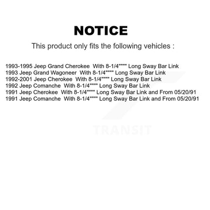 Suspension Sway Bar Link Front Pair For Jeep Cherokee Grand Comanche Wagoneer