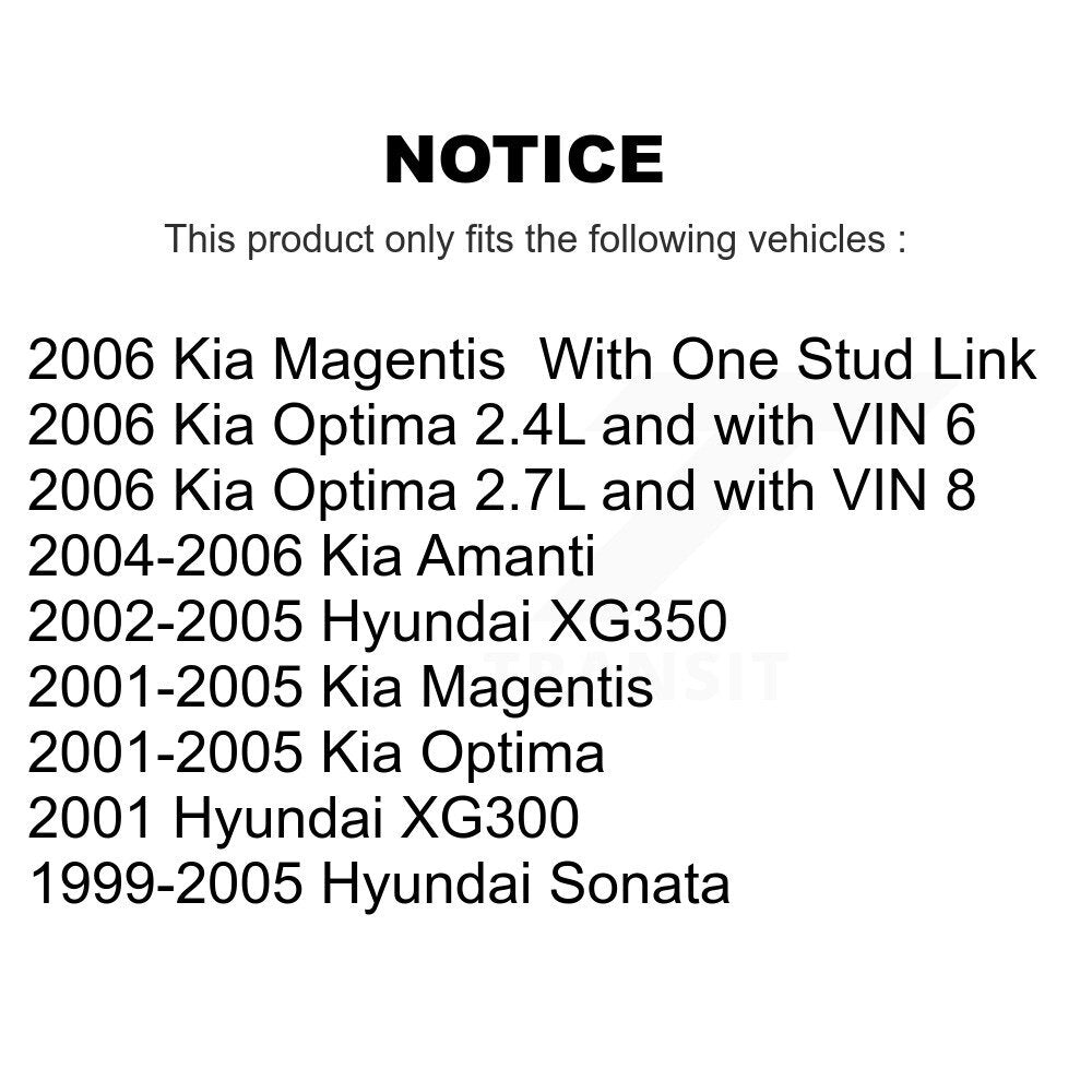 Suspension Bar Link Front Pair For Hyundai Sonata Kia Amanti Optima XG350 XG300
