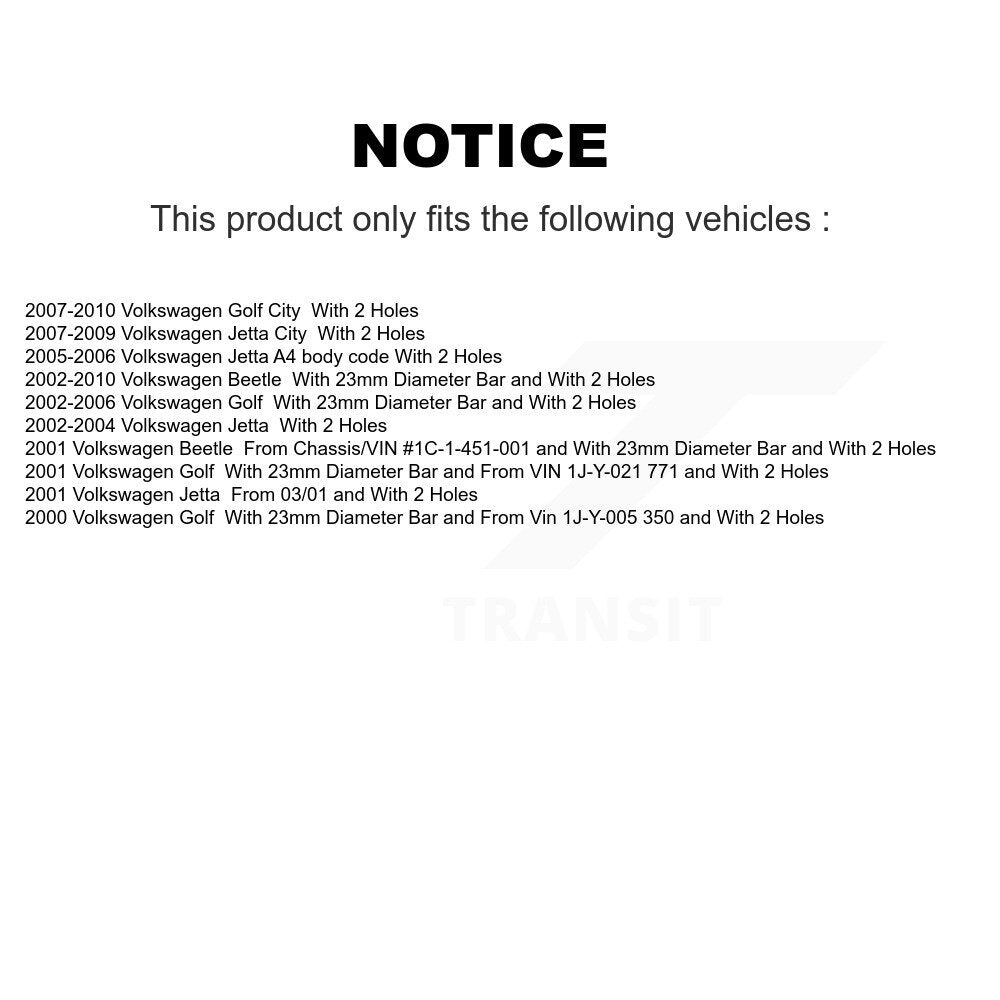 Suspension Stabilizer Bar Link Front Pair For Volkswagen Jetta Golf City Beetle