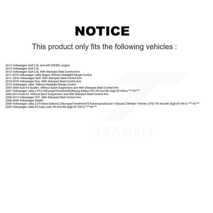 Suspension Control Arm Tie Rod End Link Ball Joint Front Kit (8Pc) For Jetta GTI
