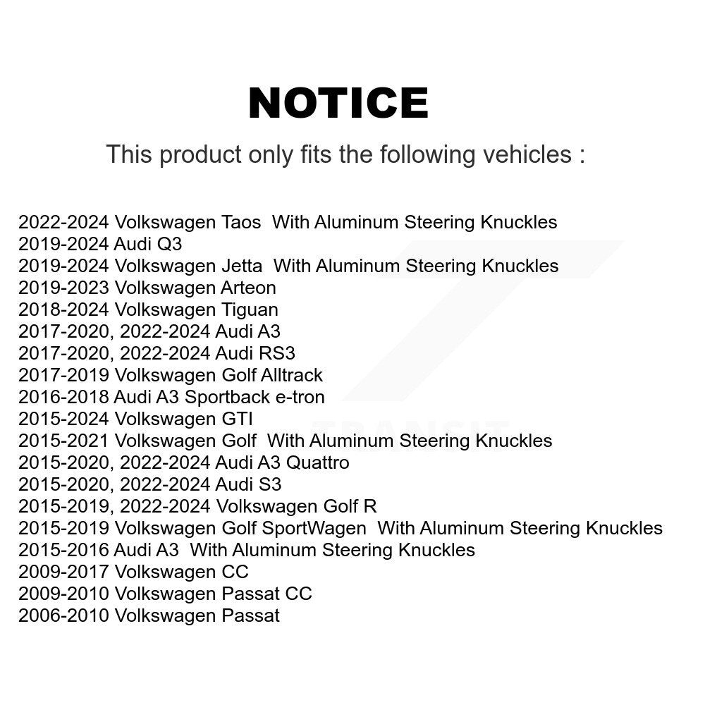 Lower Ball Joint Front Kit For Volkswagen Tiguan Jetta Golf Audi Taos Q3 R