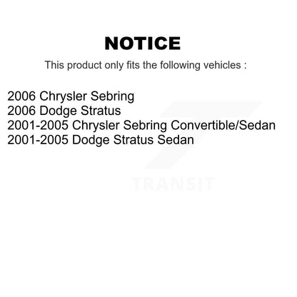 Upper Suspension Ball Joints Front Pair For Chrysler Sebring Dodge Stratus
