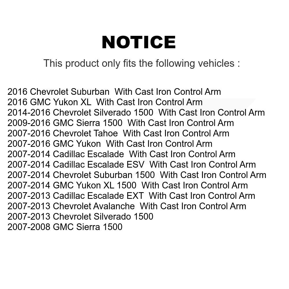 Suspension Control Arm Ball Joint Front Lower Kit For Chevrolet GMC Sierra 1500