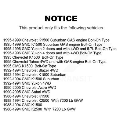 Lower & Upper Ball Joints Front Kit For Chevrolet GMC K1500 Astro Safari K2500
