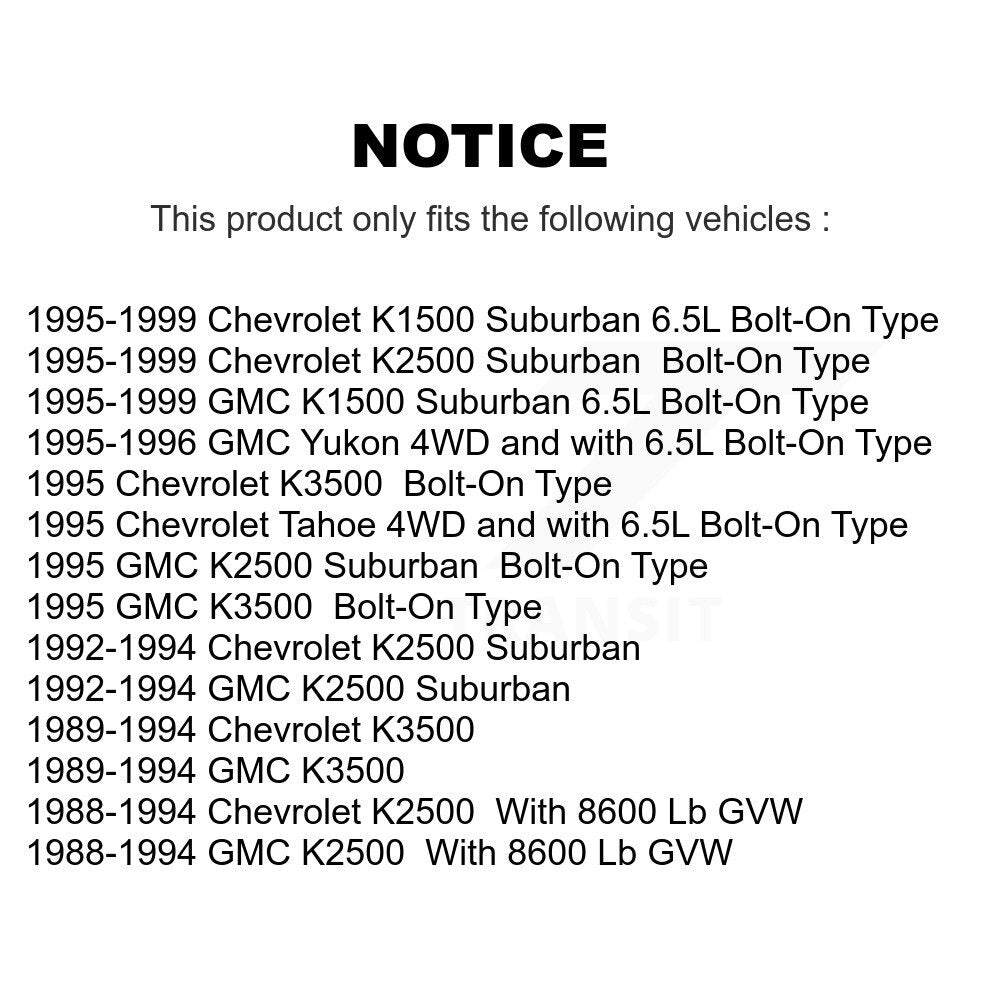 Lower & Upper Ball Joints Front Kit For Chevrolet K2500 GMC K3500 K1500 Suburban