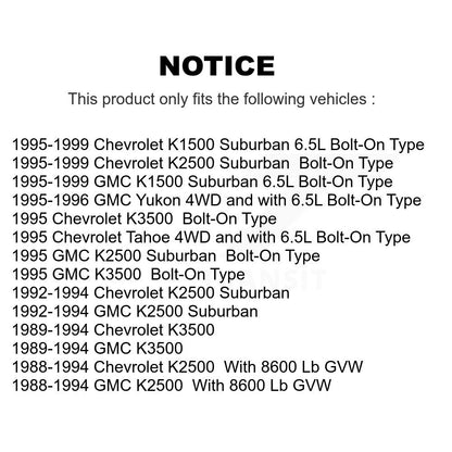 Lower & Upper Ball Joints Front Kit For Chevrolet K2500 GMC K3500 K1500 Suburban
