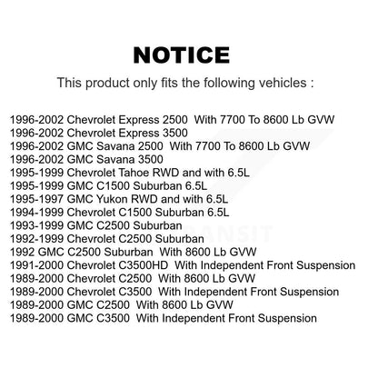 Lower & Upper Ball Joints Front Kit For Chevrolet GMC C2500 C3500 Express 3500
