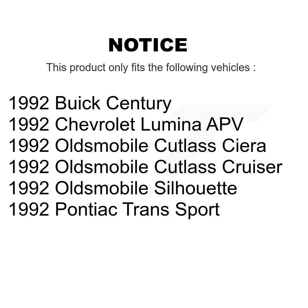Tie Rod End Front Kit For Oldsmobile Cutlass Ciera Buick Century Chevrolet APV