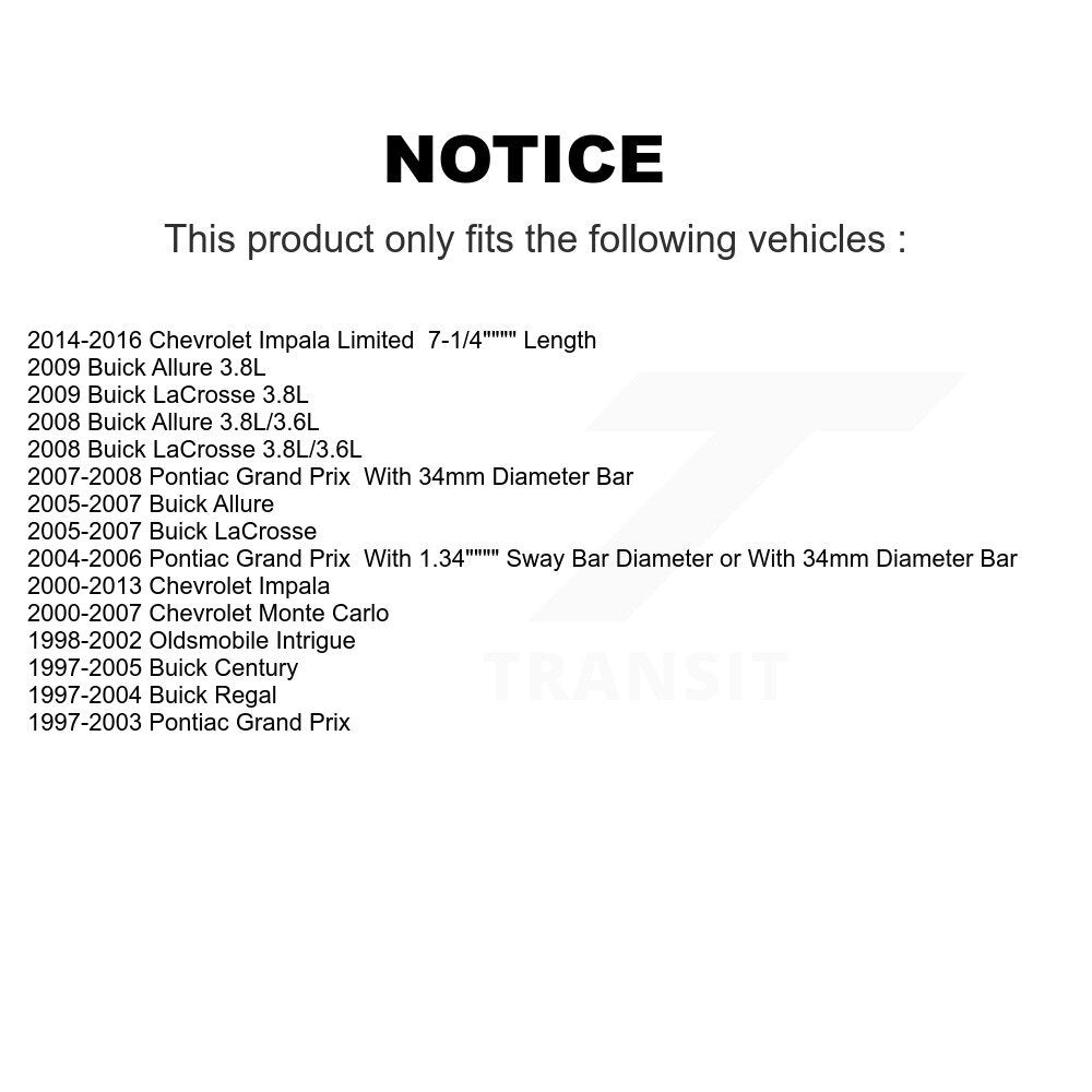 Suspension Bar Link Front Rear Kit For Chevrolet Impala Buick Pontiac Grand Prix