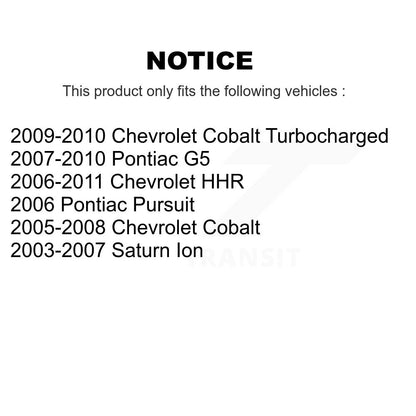 Suspension Control Arm Bushing Rear Lower Pair For Chevrolet Cobalt Pontiac G5