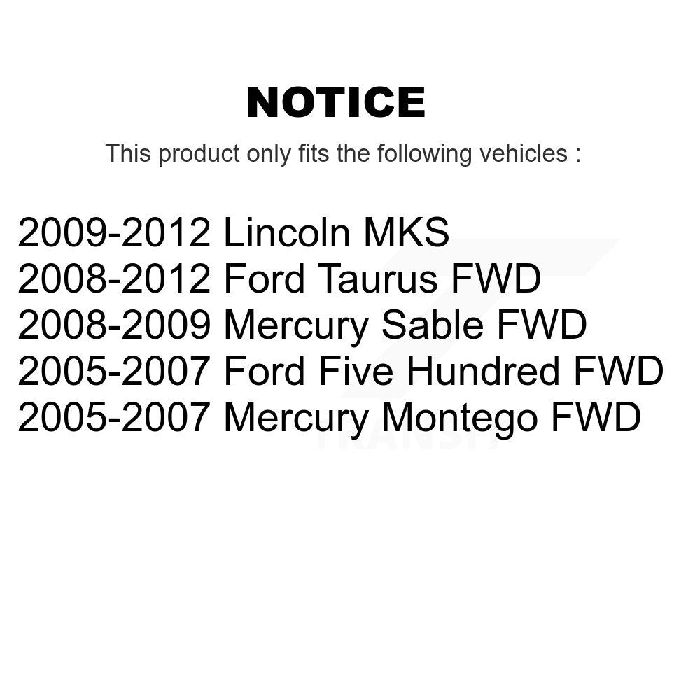 Suspension Control Arm Bushing Front Lower Rearward Pair For Ford Taurus Five