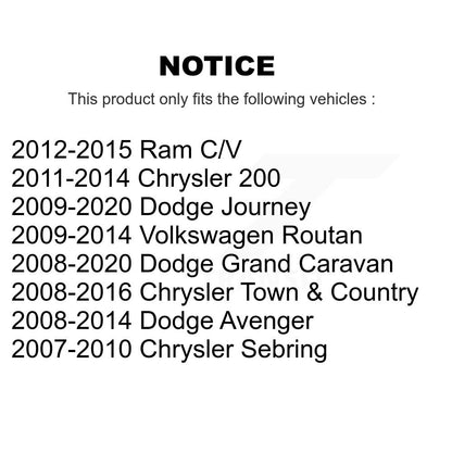 Suspension Arm Bushing Front Lower Forward Pair For Dodge Grand Caravan Journey