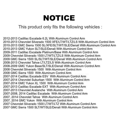Ball Joint & Tie Rod End Front Kit For Chevrolet GMC Sierra 1500 Silverado Tahoe