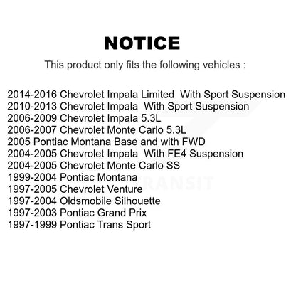Ball Joint & Tie Rod End Front Kit For Chevrolet Impala Pontiac Montana Venture