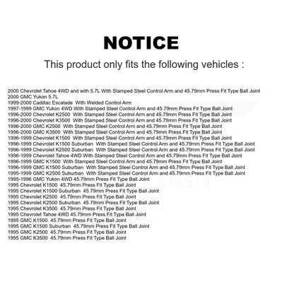Ball Joint Tie Rod End Front Kit For K1500 Chevrolet GMC K2500 K3500 Tahoe Yukon