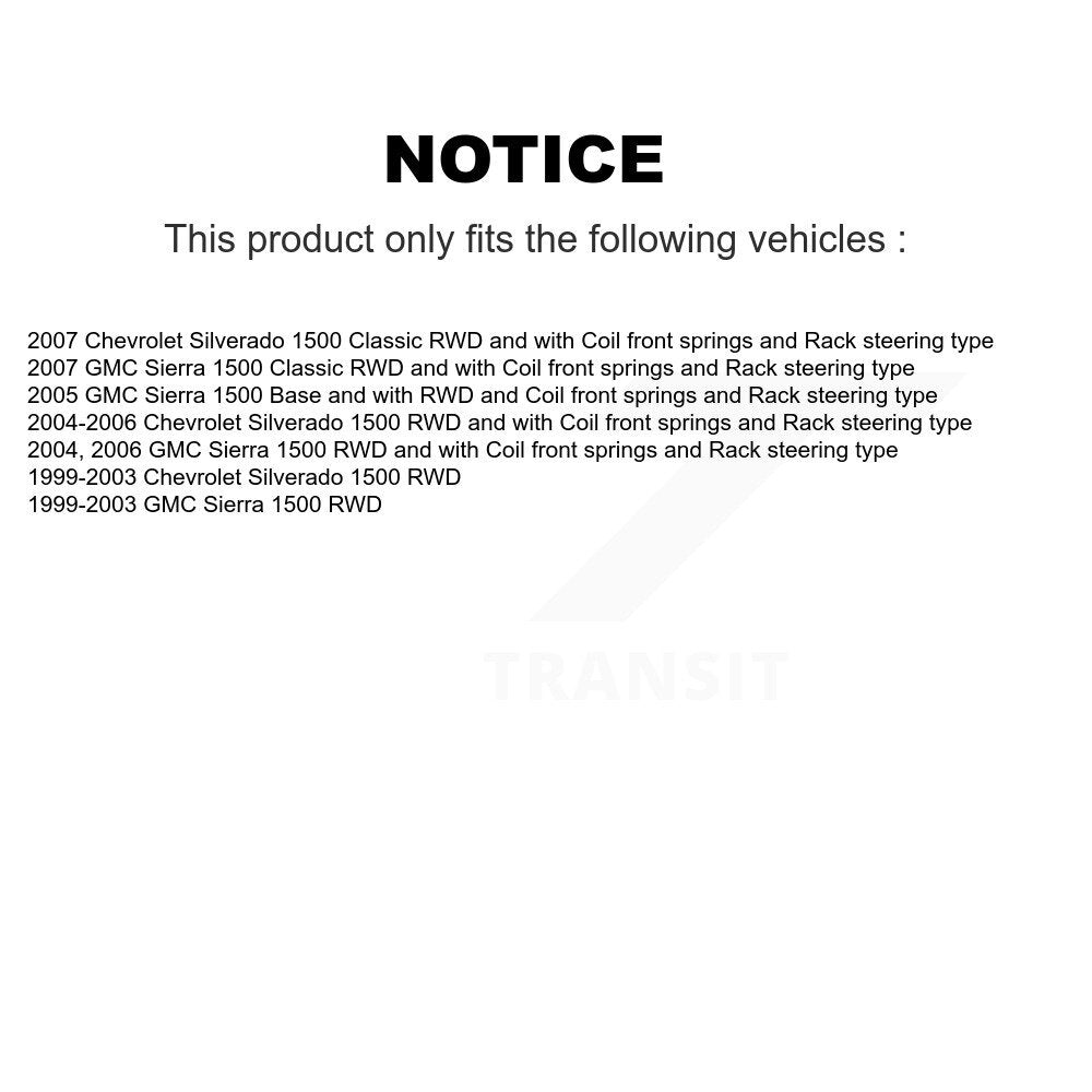 Ball Joint Tie Rod End Front Kit For Chevrolet Silverado 1500 GMC Sierra Classic