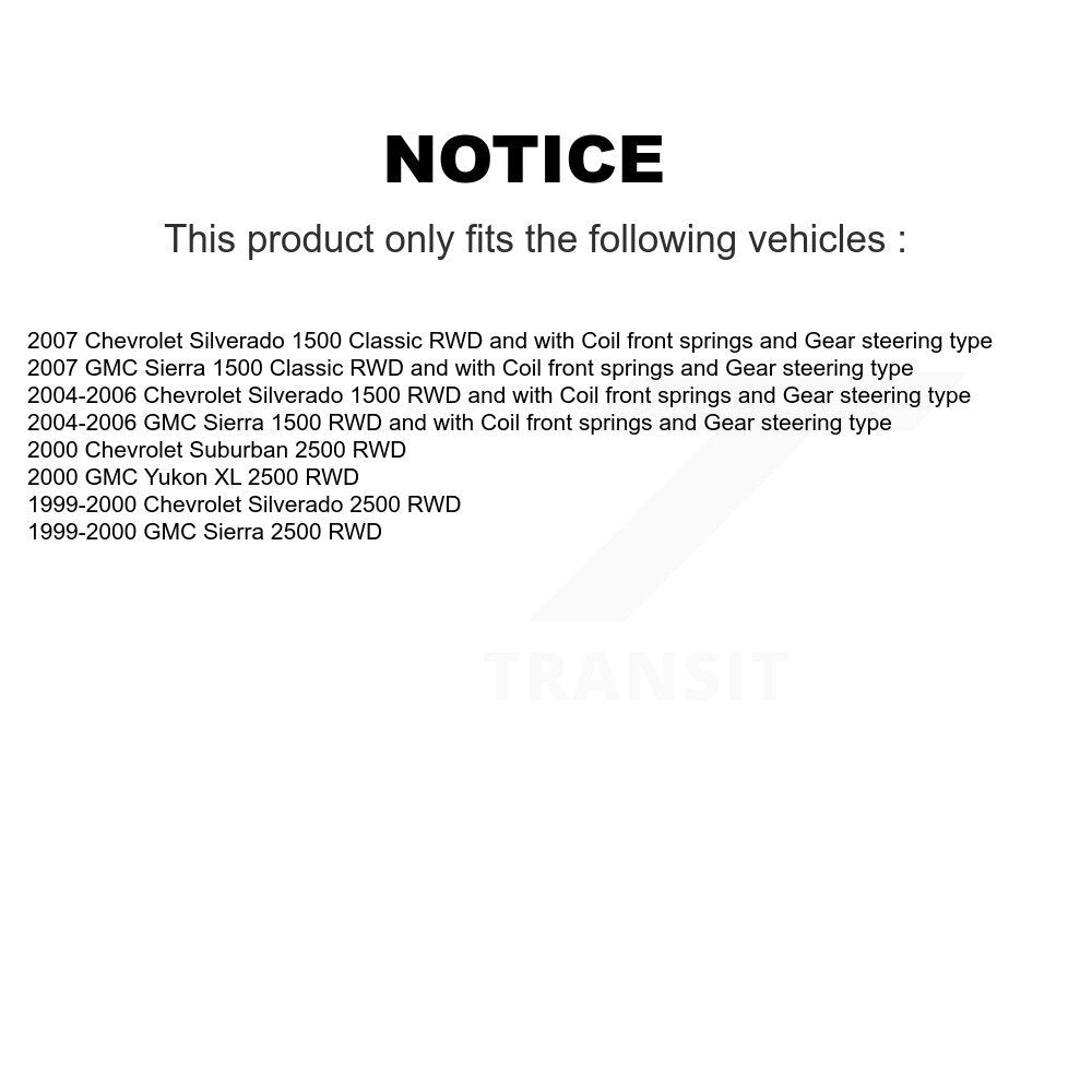 Ball Joint Tie Rod End Front Kit For Chevrolet GMC Silverado 1500 Sierra Classic