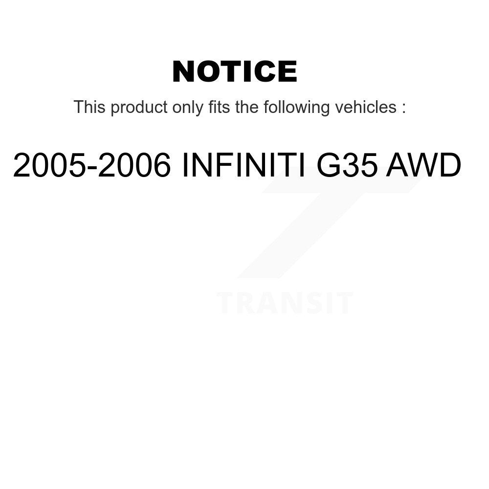 Suspension Control Arm And Tie Rod End Front Kit For 2005-2006 INFINITI G35 AWD