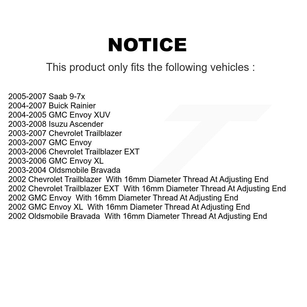 Suspension Control Arm Assembly Tie Rod End Front Kit For GMC Chevrolet Envoy XL