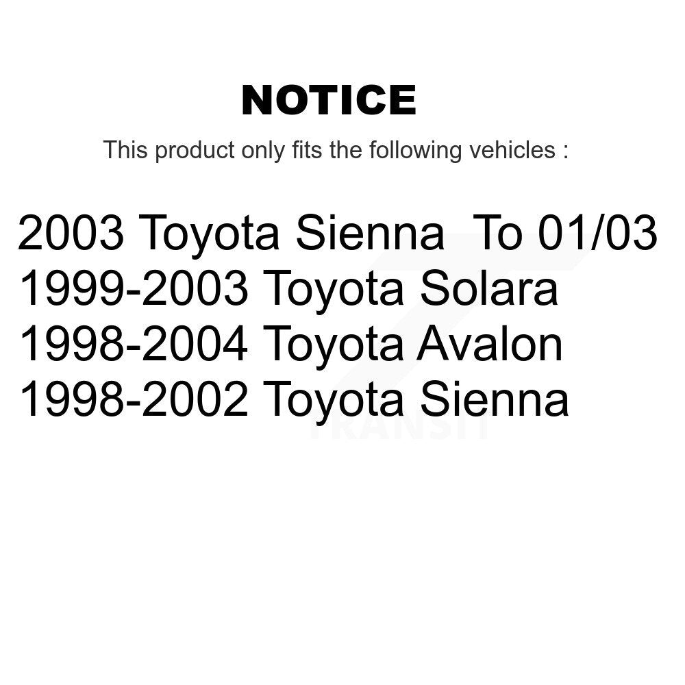 Suspension Control Arm And Tie Rod End Front Kit For Toyota Sienna Solara Avalon