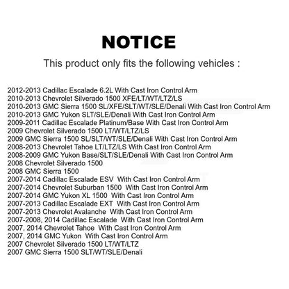 Suspension Control Arm Assembly & Tie Rod End Front Kit For Chevrolet GMC Sierra