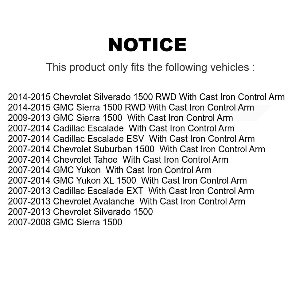 Suspension Control Arm Front Kit For Chevrolet GMC Sierra 1500 Silverado Tahoe