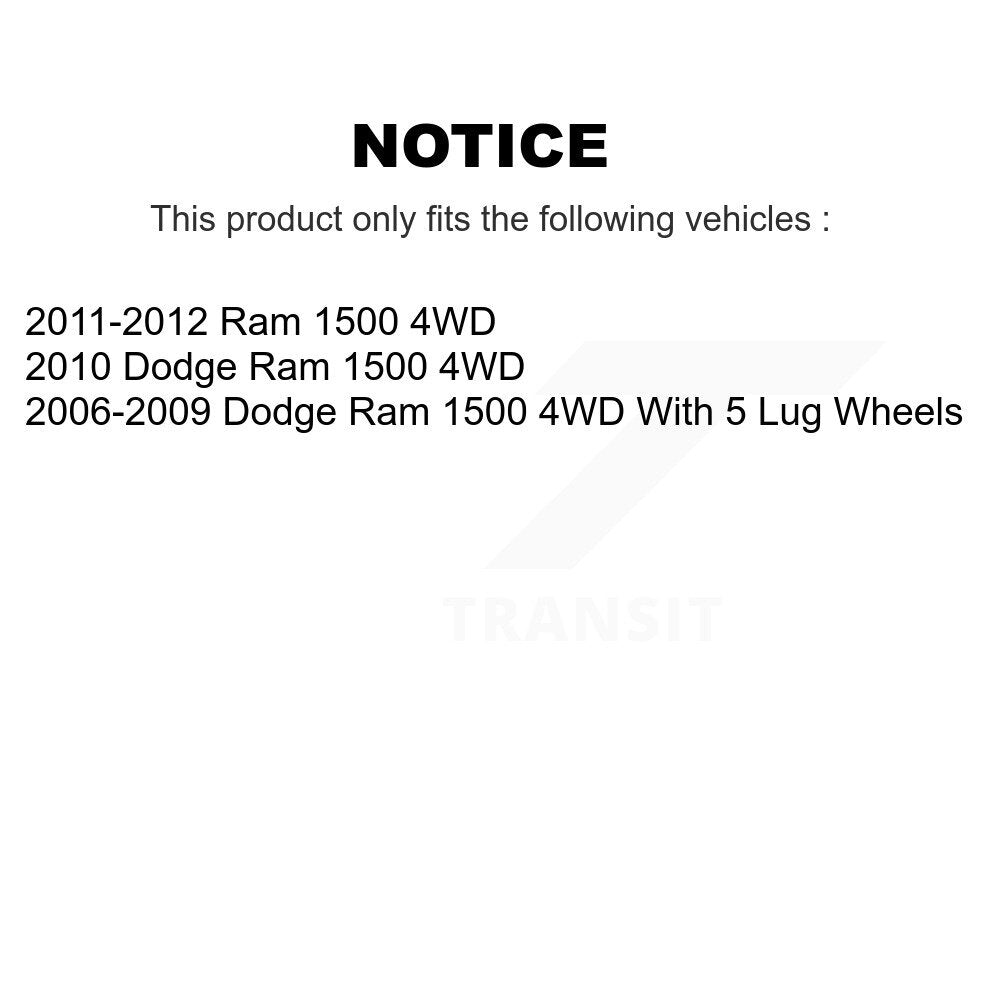 Suspension Control Arm Assembly And Tie Rod End Front Kit For Dodge Ram 1500 4WD