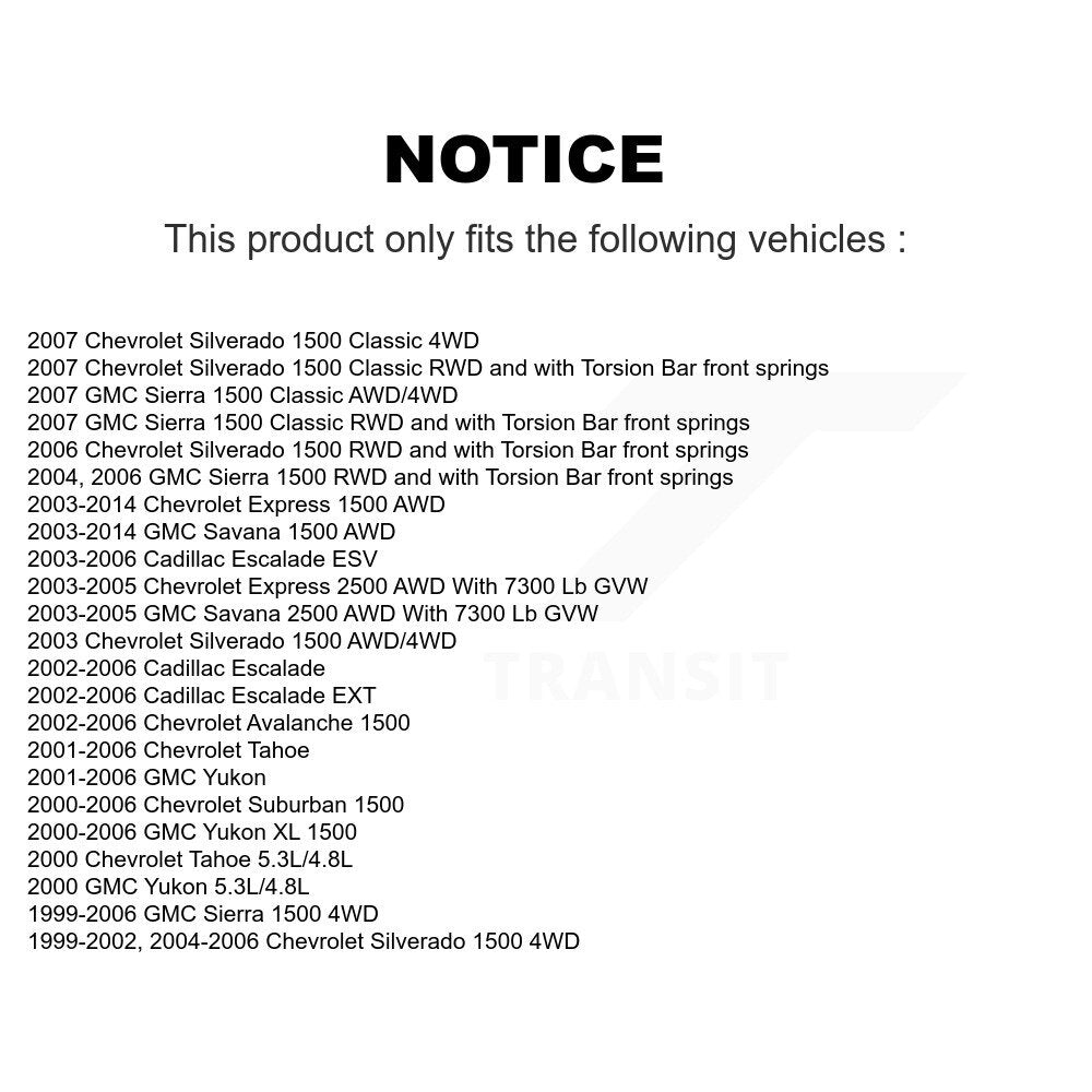 Control Arm & Upper Ball Joint Front Kit For Chevrolet GMC Silverado 1500 Sierra