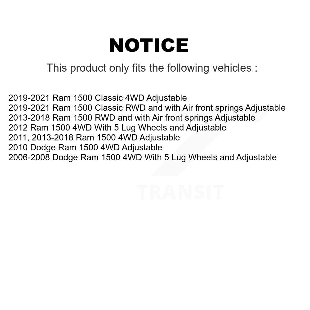 Suspension Control Arm And Upper Ball Joint Front Kit For Ram 1500 Classic Dodge