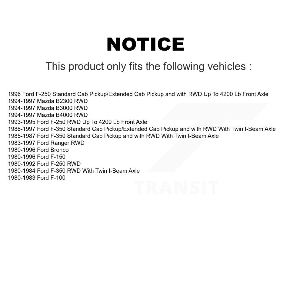 Tie Rod End Front Outer Kit For Ford F-150 F-250 Ranger F-350 Mazda Bronco B4000