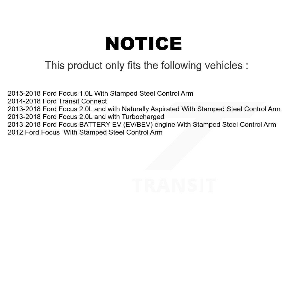 Control Arm & Ball Joint Tie Rod End Link Front Kit (8Pc) For Ford Focus Transit