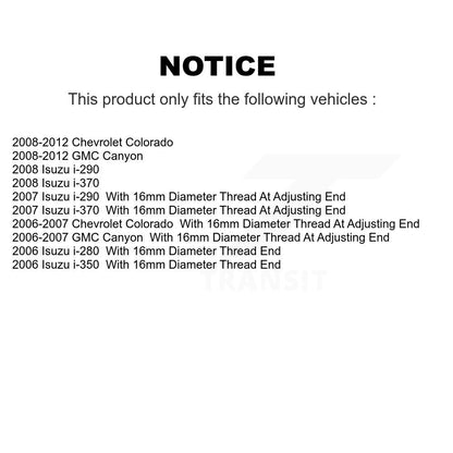 Tie Rod End Front Outer Pair For Chevrolet Colorado GMC Canyon Isuzu i-280 i-350