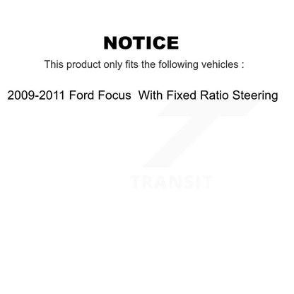 Tie Rod End Front Inner Pair For 2009-2011 Ford Focus With Fixed Ratio Steering