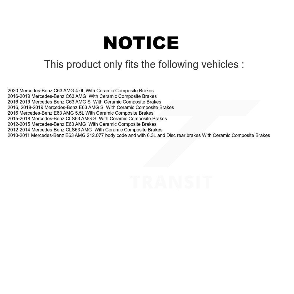 Ceramic Disc Brake Pad Wear Sensor Front Kit For Mercedes-Benz S63 AMG E63 S C63