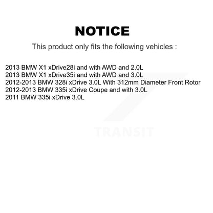 Ceramic Disc Brake Pad & Extra Wear Sensor Front Kit For BMW 335i xDrive X1 328i