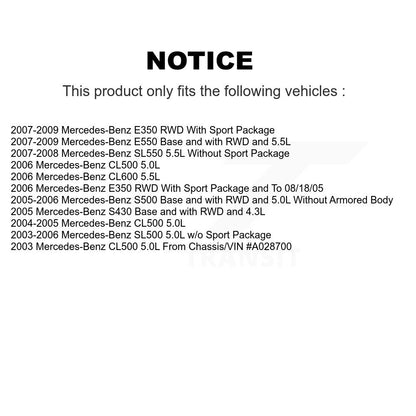 Ceramic Brake Pads Wear Sensor Front Rear Kit For Mercedes-Benz E350 SL500 SL550